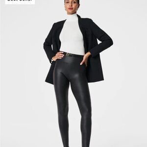 Spanx faux black leather leggings
